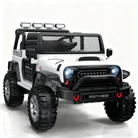 Toy truck with black and white design on a white background