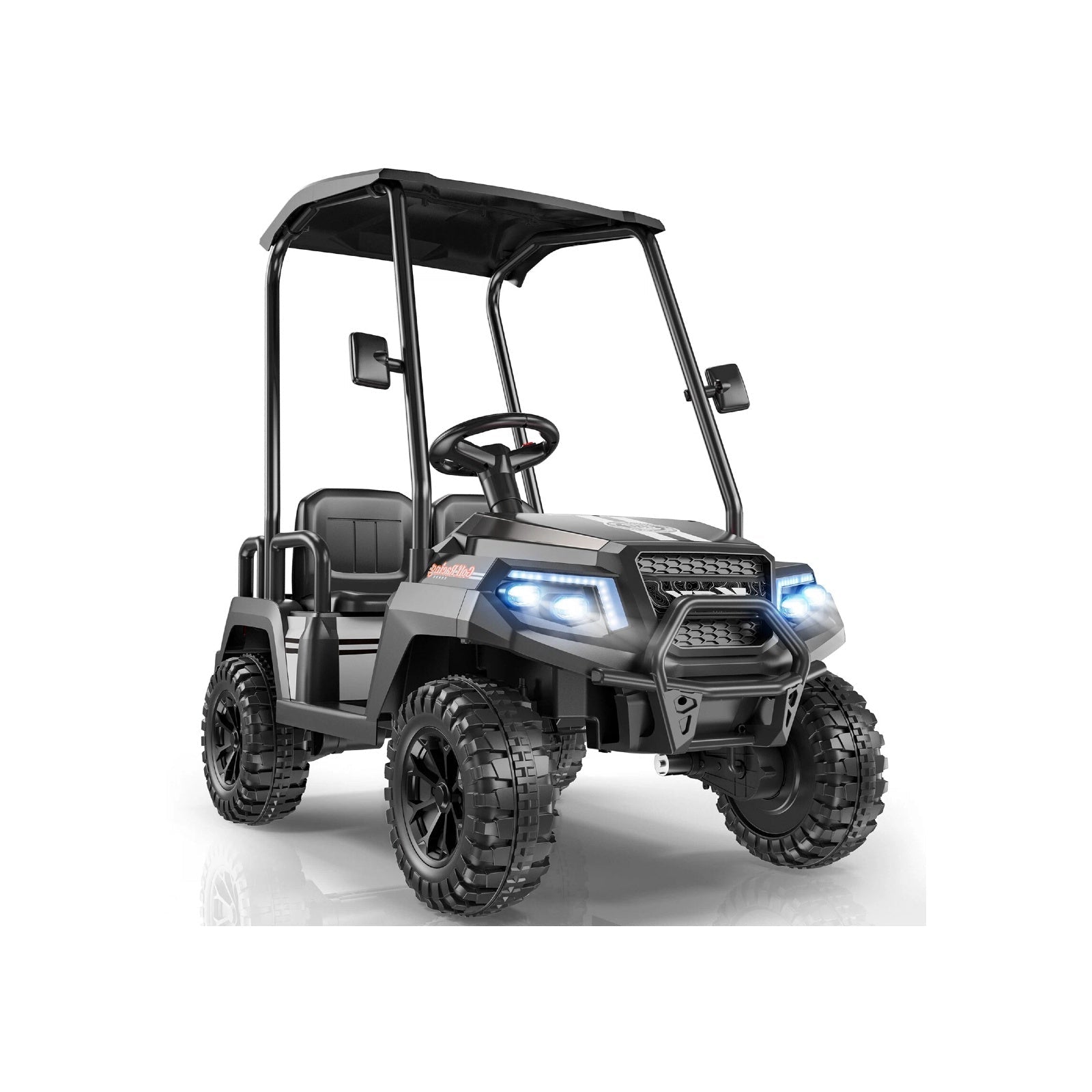 Black utility vehicle on a white background